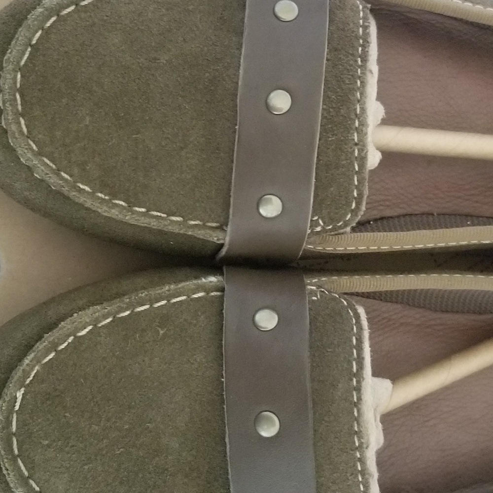 Timberland Suede Leather Loafers Size 7.5 Olive Green - Picture 3 of 7